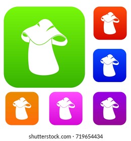 Boletus set icon color in flat style isolated on white. Collection sings vector illustration
