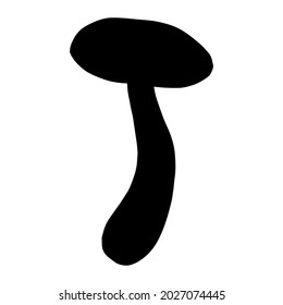 Boletus Shadow. Silueta de hongos comestibles dibujados a mano para logotipo, emblema, impresiones, pegatinas, diseño de menús y decoración