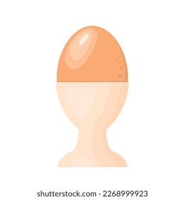 bolied egg in a egg cup- vector illustration