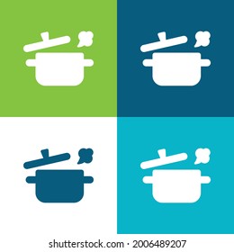 Boling Pot Flat four color minimal icon set