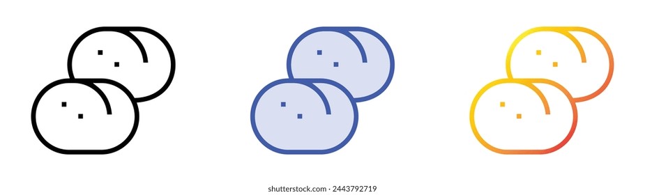 icono de bolinha. Diseño de estilo de relleno lineal, azul y degradado aislado sobre fondo blanco
