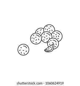 Bolinhas icon. Outline bolinhas vector icon for web design isolated on white background