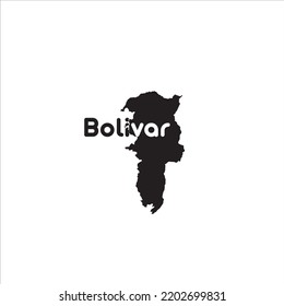 Bolivar Ecuador map and black lettering design on white background