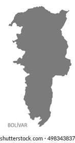 Bolivar Ecuador Map grey