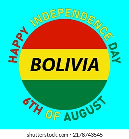 Bolivia 6th of august happy independence day celebration banner in vector formate.