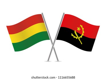 Bolivia and Angola flags. Vector illustration.