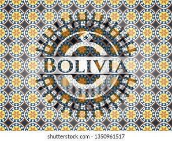 Bolivia arabesque badge. arabic decoration.