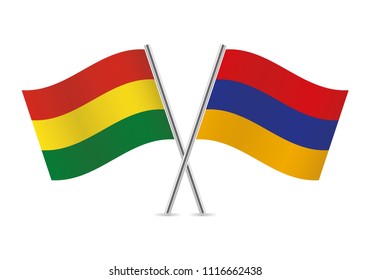 Bolivia and Armenia flags. Vector illustration.