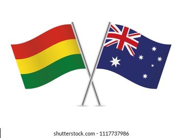 Bolivia and Australia flags. Vector illustration.
