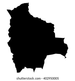 Bolivia black map on white background vector