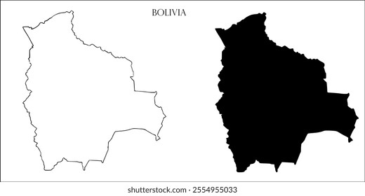 Bolivia Blank Map, Bolivia Map Outline Vector Images