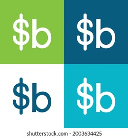 Bolivia Boliviano Currency Symbol Flat four color minimal icon set