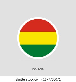Bolivia button flag icon with shadow, Round flag icon.