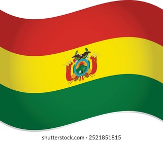 Bolivia Country Flag Waving in Air Vector
