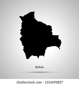 Bolivia country map, simple black silhouette