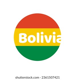 Bolivia country name vector lettering with national flag color.