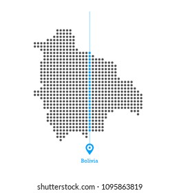Bolivia doted map desgin vector 