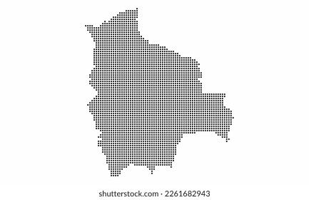 Bolivia dotted map with grunge texture in dot style. Abstract vector illustration of a country map with halftone effect for infographic. 