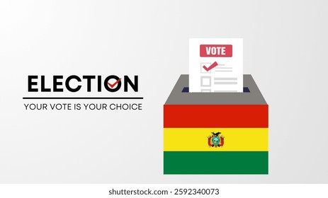  Bolivia election 2025 concept, democracy, flag. Vector icon illustration