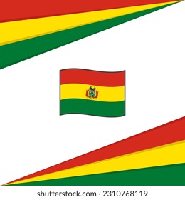 Plantilla de diseño de fondo de resumen de bandera de Bolivia. Cartel del Día de la Independencia de Bolivia en las redes sociales. Diseño de Bolivia