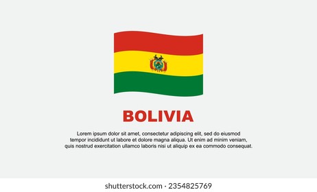 Plantilla de diseño de fondo de resumen de bandera de Bolivia. Cartel del Día de la Independencia de Bolivia Ilustración del Vector de Medios Sociales. Antecedentes de Bolivia