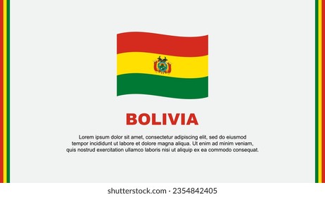 Plantilla de diseño de fondo de resumen de bandera de Bolivia. Cartel del Día de la Independencia de Bolivia Ilustración del Vector de Medios Sociales. Caricatura de Bolivia