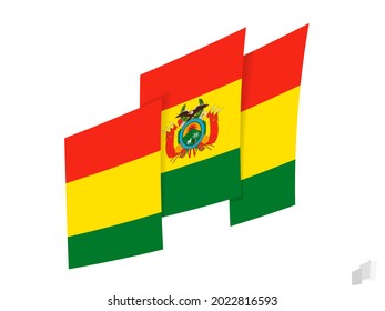 Bolivia flag in an abstract ripped design. Modern design of the Bolivia flag. Vector icon.