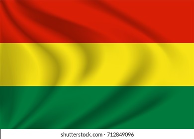 Bolivia flag background with cloth texture. Bolivia Flag vector illustration.