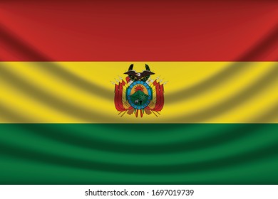Bolivia flag background with cloth texture.Bolivia Flag vector illustration eps10. - Vector