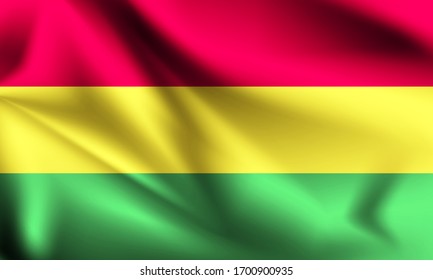 Bolivien Fahne weht im Wind. Teil einer Serie. Bolivien windet sich.