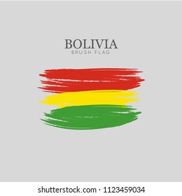Bolivia Flag Brush Stroke - Vector watercolor painting
