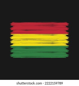Bolivia Flag Brush Strokes Painted