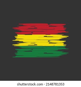 Vector de pincel de bandera de Bolivia. Bandera nacional