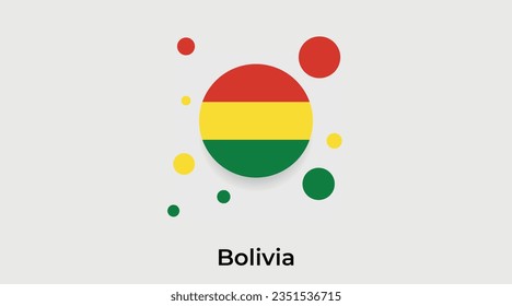 Bolivien-Flaggenblase kreisrund um die Form Symbol bunter Vektorgrafik