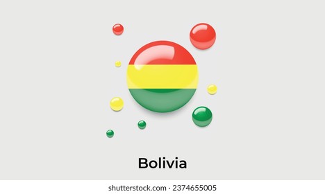 Bolivien-Flaggenblase kreisrund um die Form Symbol bunter Vektorgrafik