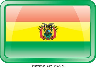 Bolivia Flag Button. Flag icon.