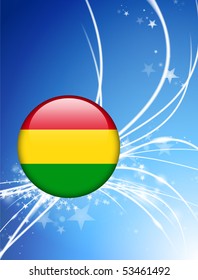 Bolivia Flag Button on Abstract Light Background Original Illustration