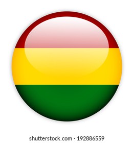 Bolivia flag button on white