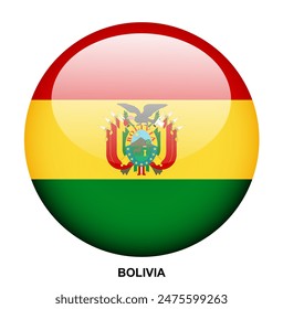 BOLIVIA flag button on white background