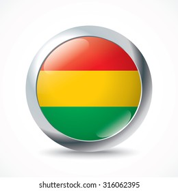 botón de bandera de Bolivia - ilustración vectorial