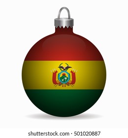 bolivia flag christmas ball vector