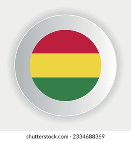 Bolivia flag in circle shape. official colors and proportions correctly. Vector illustration. eps 10.