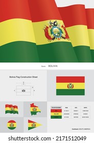 bolivia flag construction sheet vector