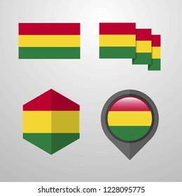 Bolivia flag design set vector