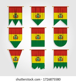 Bolivia Flag in Different shapes, Flag of Bolivia in Various Shapes