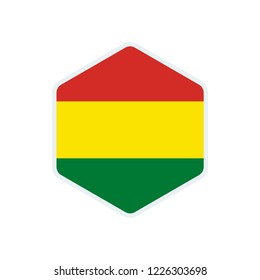 Bolivia flag. Bolivia hexagon flag.