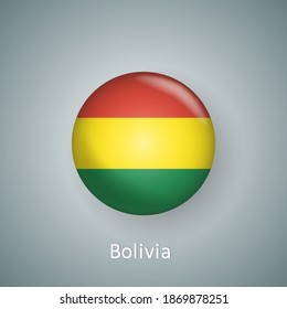 Bolivia flag icon circle 3d gradient isolated
