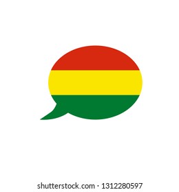 Bolivia flag icon. speech bubble vector eps10