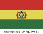 Bolivia flag. Flag of Bolivia. Flag icon. Standard color. Standard size. Rectangular flag. Computer illustration. Digital illustration. Vector illustration.