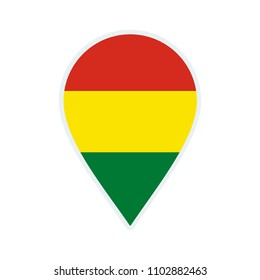 Bolivia flag icon. Travel icon. Travel destination of Bolivia. Bolivia badge. Flag badge.